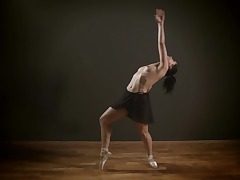 Ballerina dances with her boobies and poon unsheathed