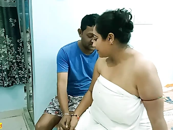 Witness this Indian MUMMY pay her spouse's debt with her jaws and coochie