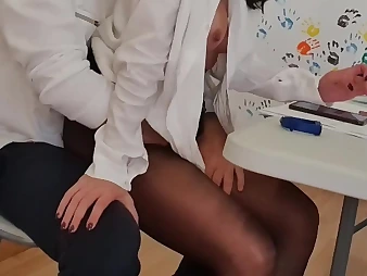 Bashful schoolgirl in stocking pleads for educator's orgy and gets penetrated stiff