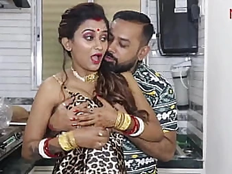 Sensual Indian housewife Antim and her husband indulge in sizzling kitchen lovemaking