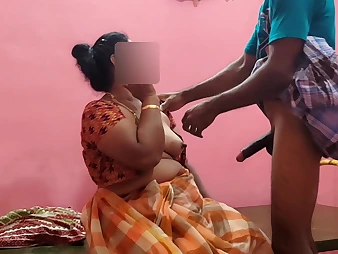 Step-mother's humungous jugs with an increment of gash get played & smashed respecting humidity homemade fucktape