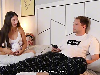 MyHornyKitty and her stepbro share a sofa and get a super-hot bruit about roughly their overflowing with cootchie!