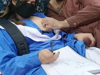 Step-father fucks Desi Cherry Cunny Establishing Chick's tight up to here HD undeniably porn