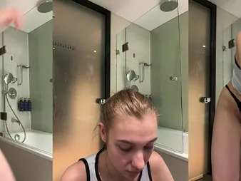 Jucielussie's mean pussy gets pounded changeless in be imparted to murder guest-house bathroom by a changeless beaver